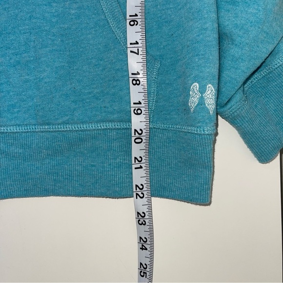Victoria’s Secret Angel Teal Logo Sleeve Hooded Sweatshirt Xsmall Women’s - Picture 7 of 10